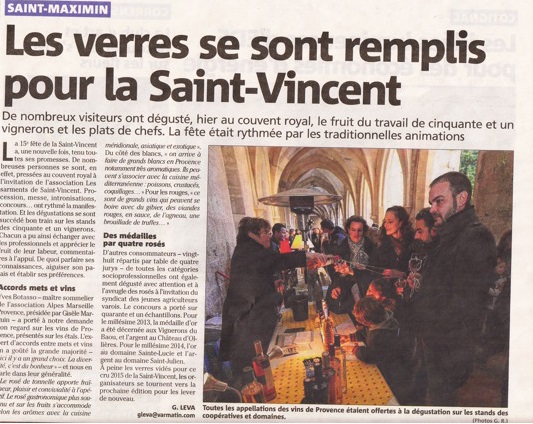 Traditionnelle Saint-Vincent à Saint-Maximin la Ste Baume